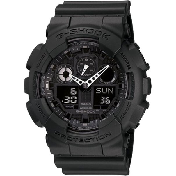 GSHOCK WATCHES GS-GA100-1A1 X-Large G. Black resin band with black Ana-Digi face