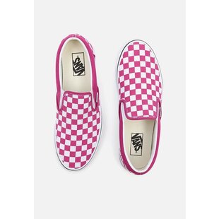 UA Classic Slip-On Checkerboard Fuchsia Red/True White
