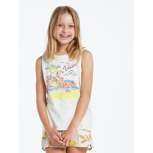 Volcom Girls Flexin' Muscle Tank Starwhite