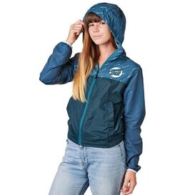 Strip Storm Blocked Women'S Windbreaker - Dark Teal