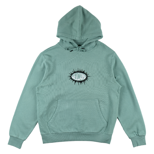 Welcome Burst Garment-Dyed Pullover Hoodie - Petrol