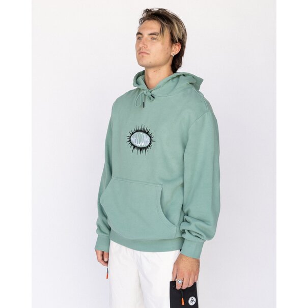 Welcome Burst Garment-Dyed Pullover Hoodie - Petrol