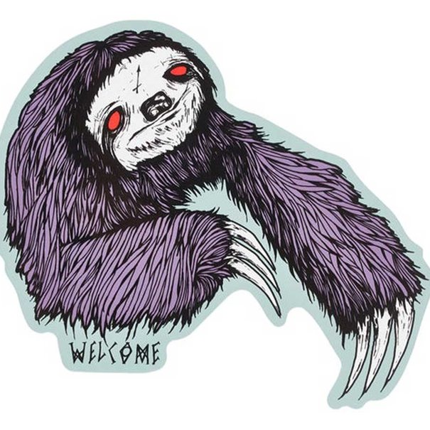 Welcome Sloth Die-Cut Sticker - Purple/Sage
