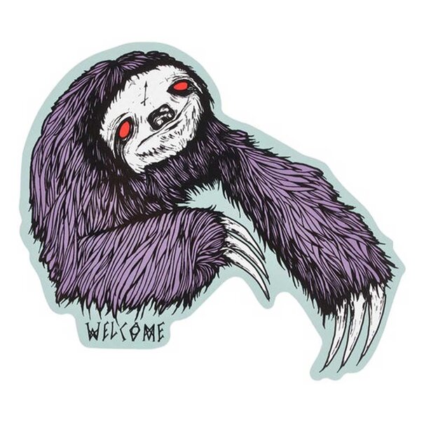 Welcome Sloth Die-Cut Sticker - Purple/Sage