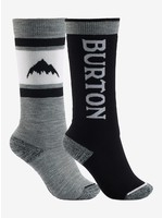 Burton Snowboards Kids Weekend Midweight Socks 2-Pack M-L / Black and White