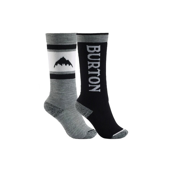 Burton Snowboards Burton Kids Weekend Midweight Socks 2-Pack XS-S / Black and White
