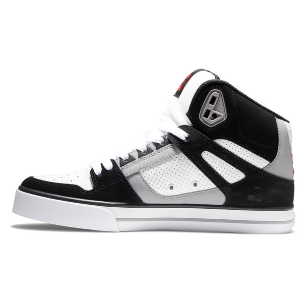DC Shoes Men's Pure High-Top Shoes: BLACK/WHITE/RED