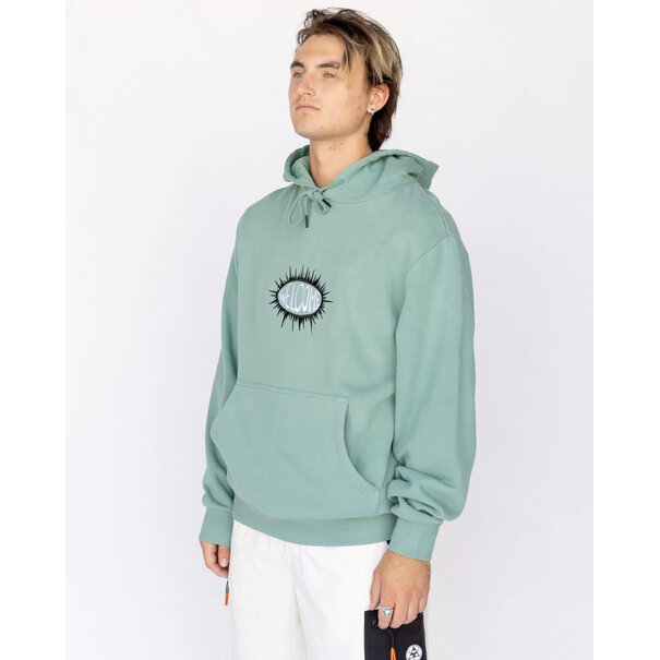 Welcome Burst Garment-Dyed Pullover Hoodie - Petrol
