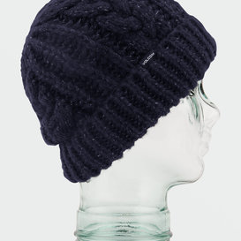 Cable Hand Knit Beanie - Black