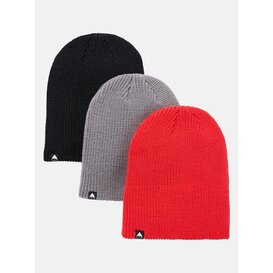 Kids' Burton Recycled DND Beanie (3 Pack) True Black / Sharkskin / Tomato