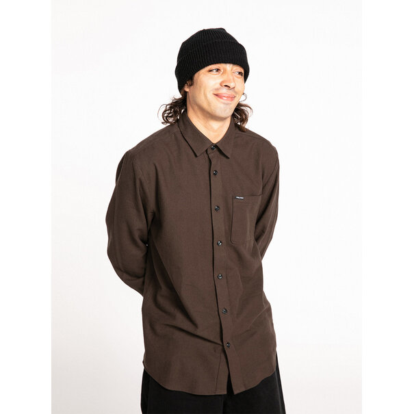 Volcom Caden Solid Long Sleeve / Dark Brown