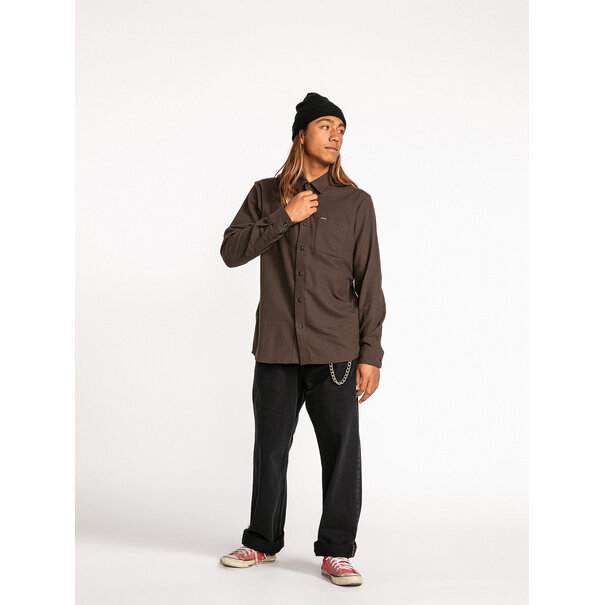 Volcom Caden Solid Long Sleeve / Dark Brown