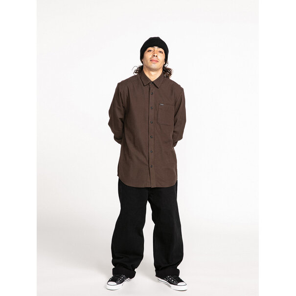 Volcom Caden Solid Long Sleeve / Dark Brown