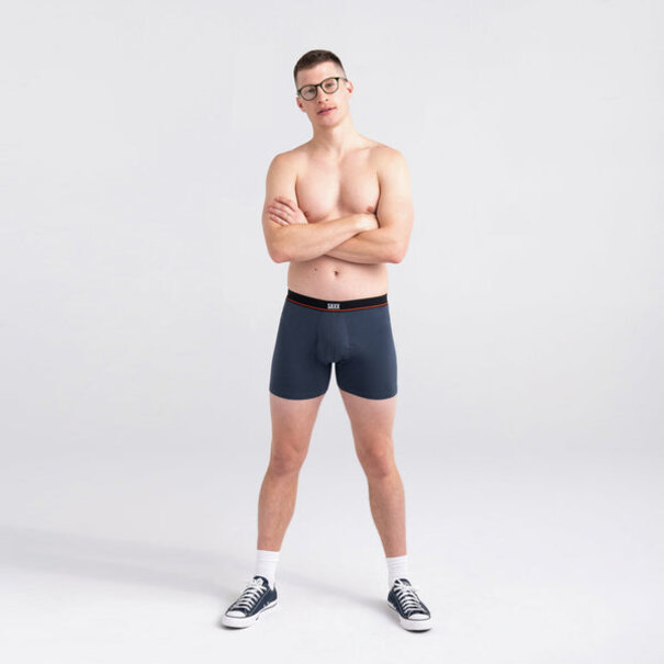 SAXX Underwear Non Stop Stretch Cotton Boxer Briefs / Deep Navy