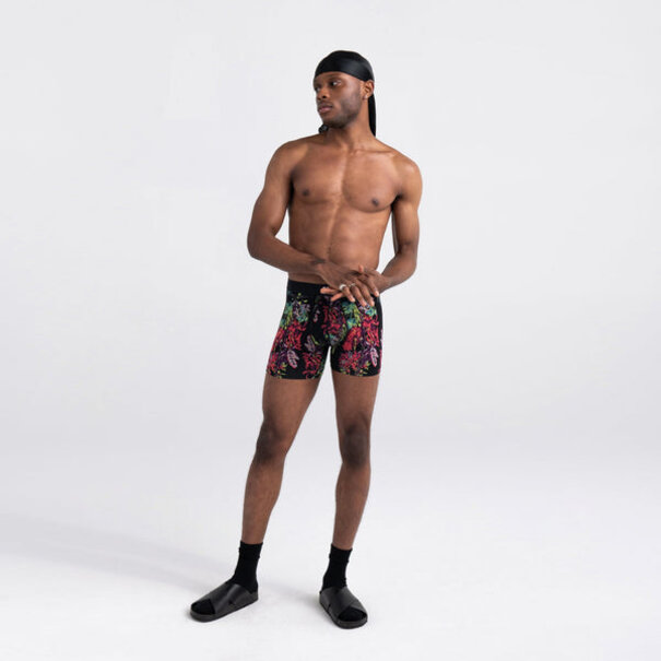 SAXX Underwear Vibe Super Soft Boxer Briefs / Midnight Tropics