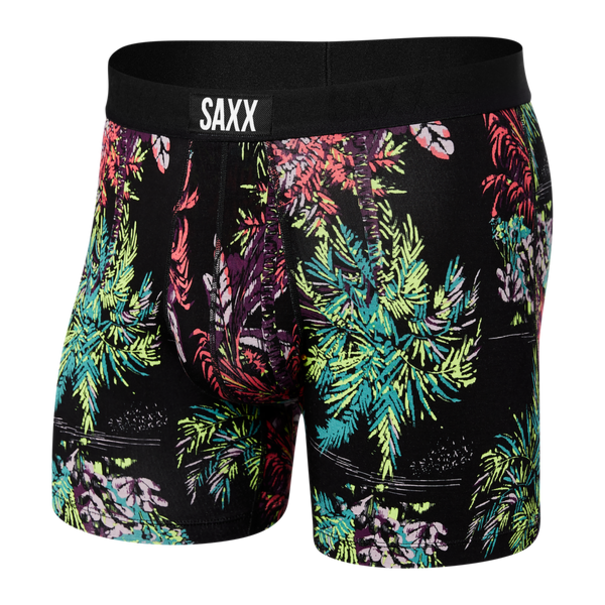 SAXX Underwear Vibe Super Soft Boxer Briefs / Midnight Tropics