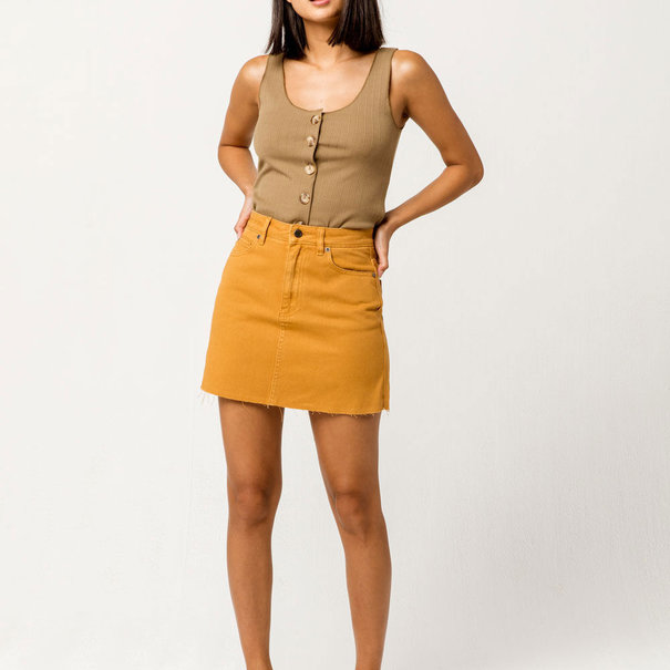 RVCA Rowdy Denim Mini Skirt / Cathay Spice