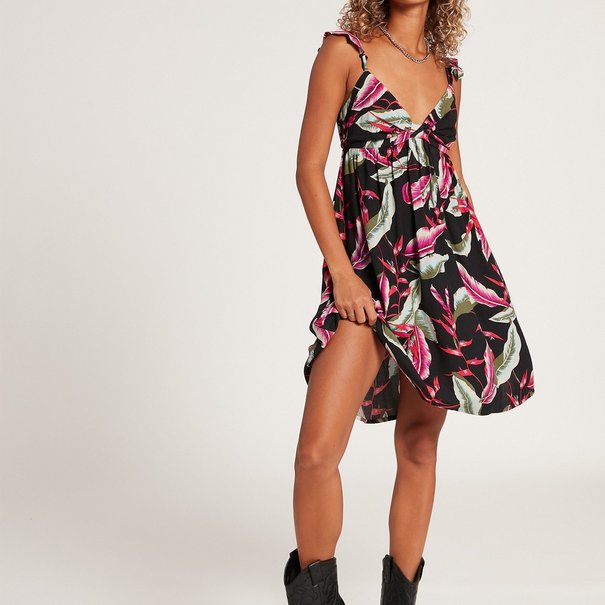 Volcom In That Tropics Dress / Black and Floral