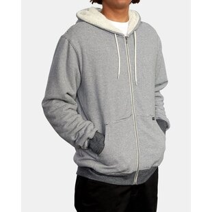 Boy's Cannon Sherpa Zip Up Hoodie / Silver Beach