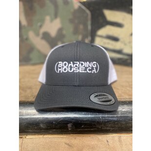 BH 6Panel Retro Trucker Hat - White/Charcoal