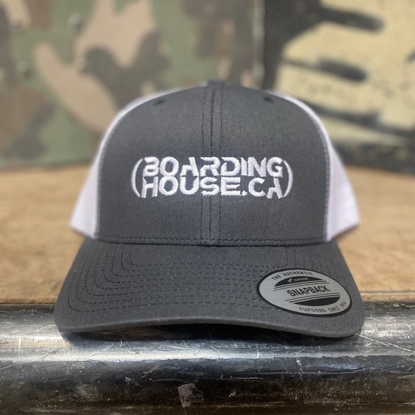 THE BOARDING HOUSE BH 6Panel Retro Trucker Hat - White/Charcoal