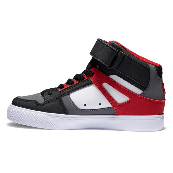 DC Shoes Kids Pure High Elastic Lace High-Top Shoes -  white/grey/red