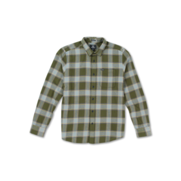 Volcom Caden Plaid Long Sleeve / Military