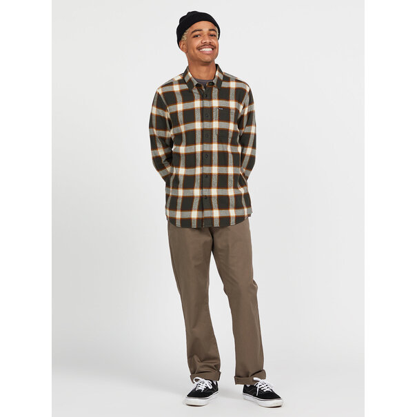Volcom Caden Plaid Long Sleeve / Rinsed Black