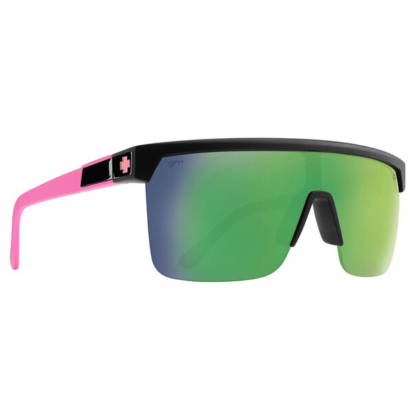 Spy Optics Flynn 5050 Matte Neon Pink With Happy Gray Light Green Mirror Lenses