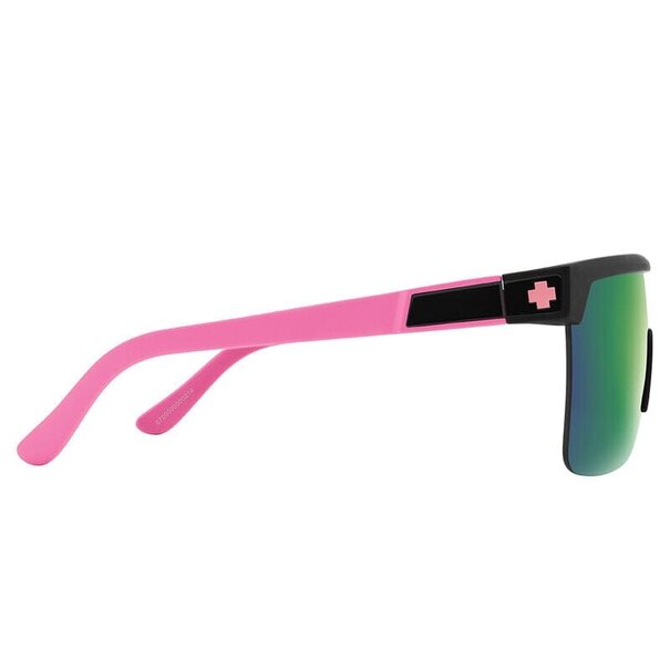 Spy Optics Flynn 5050 Matte Neon Pink With Happy Gray Light Green Mirror Lenses