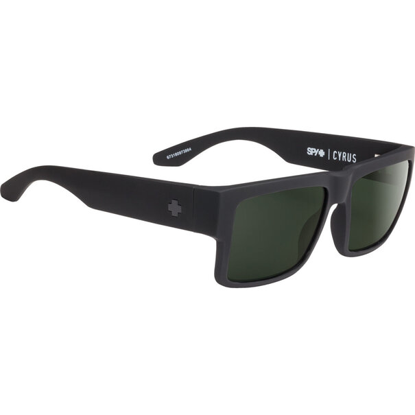 Spy Optics Cyrus Soft Matte Black With Happy Grey Green Polarized Lenses