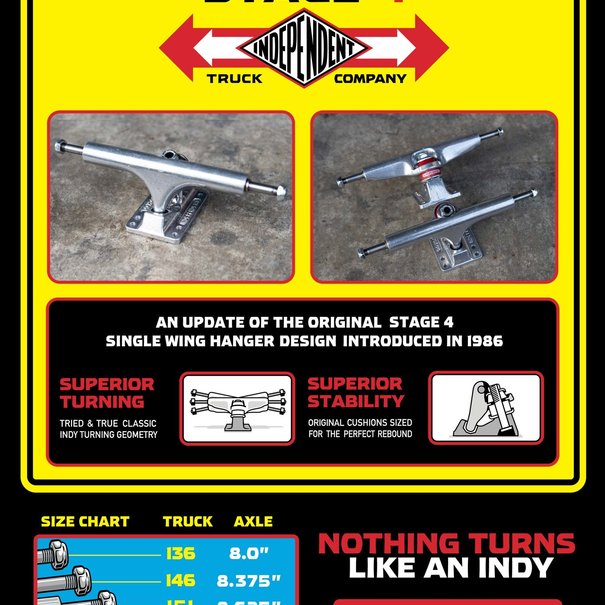 INDEPENDENT TRUCK CO. 146mm Indy Stage 4 Polished Trucks