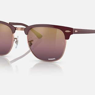 Clubmaster Bordeaux On Rose Gold With Red Mirror Polar Lenses