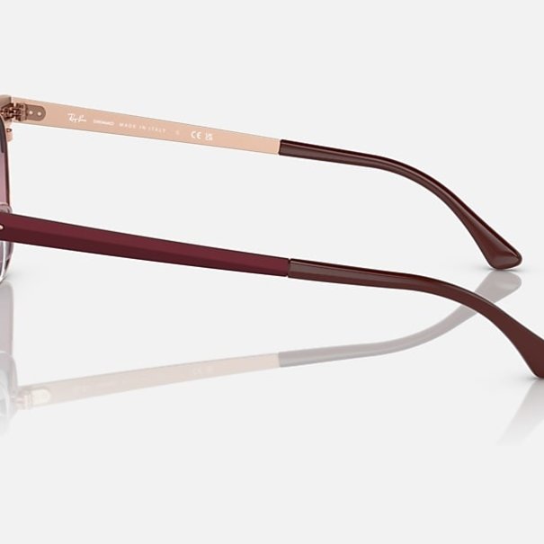 Rayban Clubmaster Bordeaux On Rose Gold With Red Mirror Polar Lenses