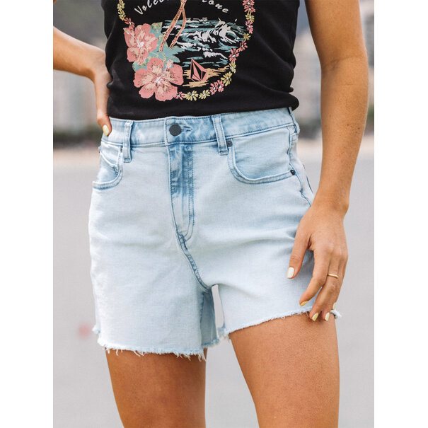 Volcom Stn Step Hirise Shrt Allover Stone Light