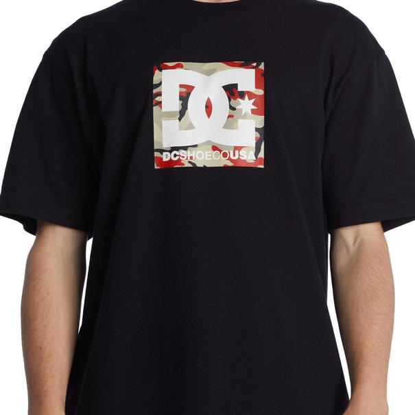 DC Shoes Square Star Fill Tee / Black and Fire Camo