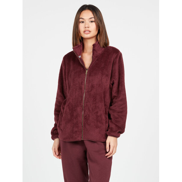 Volcom Pheelin Phuzzy Zip Burgundy