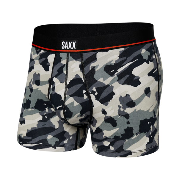 SAXX Underwear Non Stop Stretch Cotton Boxer Briefs / Graphite Grunge Camo