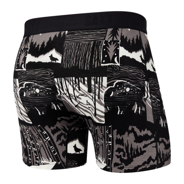 SAXX Underwear Vibe Super Soft Boxer Brief / Winter Shadows- Black  $34.00