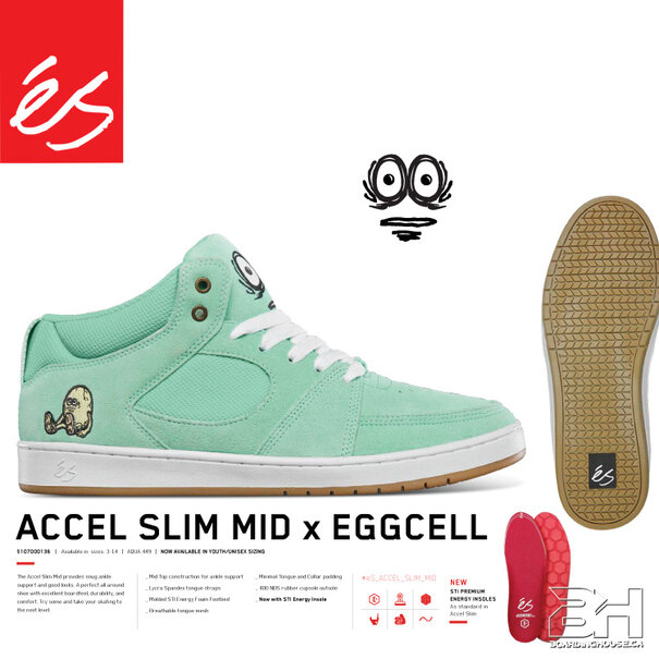 ES Footwear Accel Slim Mid x Egg Cell / Aqua