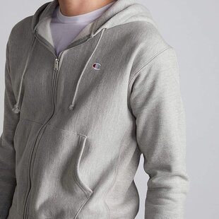 Fleece Zip-Up Hoodie / Grey