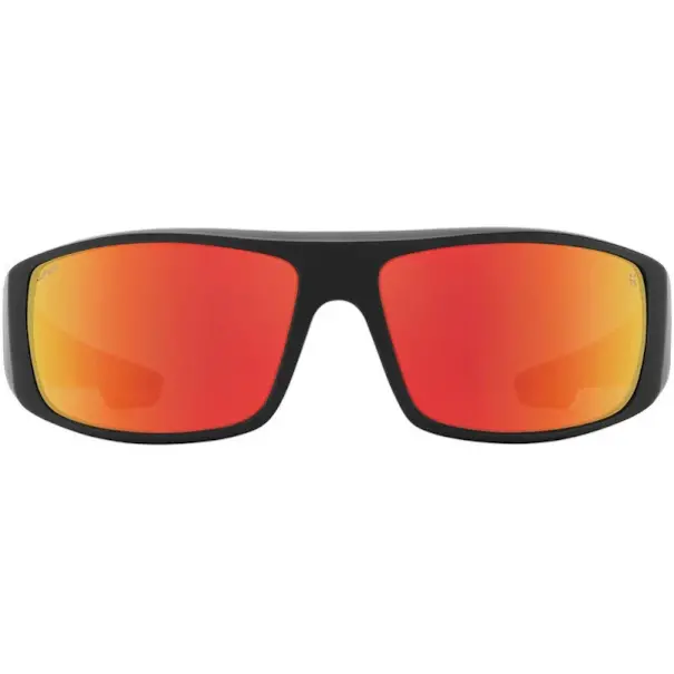 Spy Optics Logan x Boo Johnson Matte Black Orange Flames With Happy Gray Green Red Spectra Mirror Lenses
