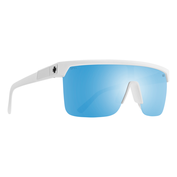 Spy Optics Flynn 5050 Matte White With Happy Boost Bronze Polarized Ice Blue Spectra Mirror Lenses