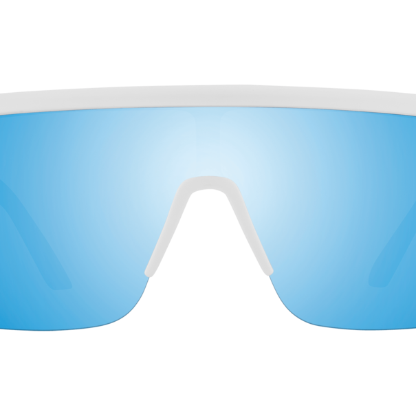 Spy Optics Flynn 5050 Matte White With Happy Boost Bronze Polarized Ice Blue Spectra Mirror Lenses