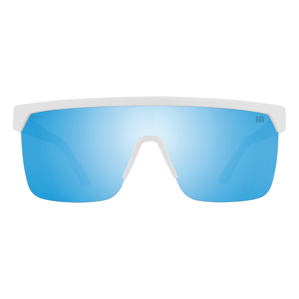 Spy Optics Flynn 5050 Matte White With Happy Boost Bronze Polarized Ice Blue Spectra Mirror Lenses