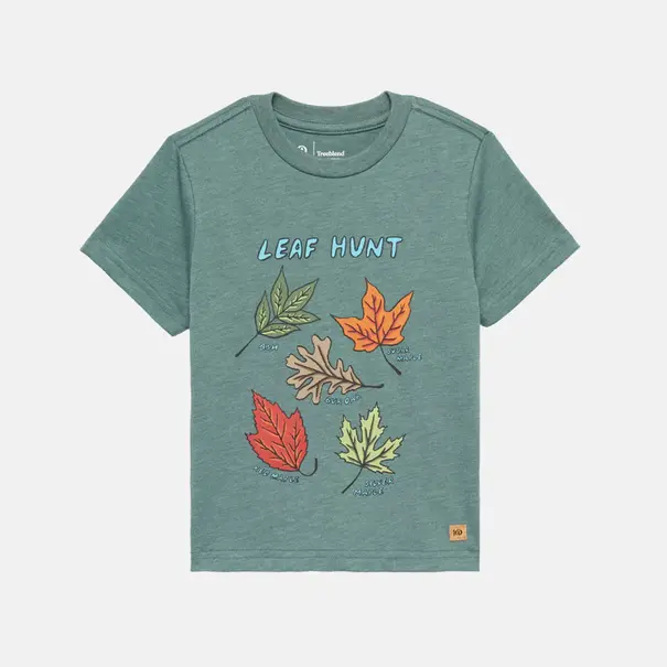 TEN TREE Kids Leaf Hunt T-Shirt - silver pine heather capri