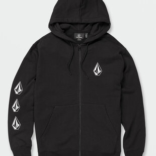 Iconic Stone Zip Up Hoodie / Black