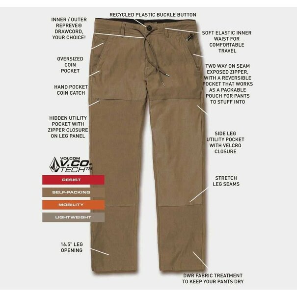 Volcom Stone Trail Master Pant Tarmac Brown