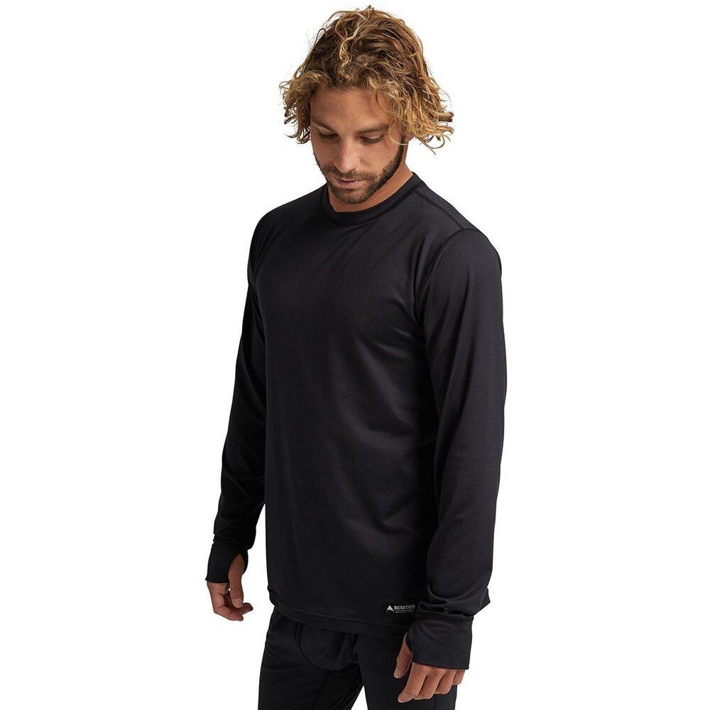 Men's Midweight Base Layer Crew True Black Medicine Hat-The
