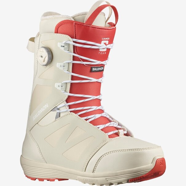Salomon Launch Lace SJ BOA Boots / Bleached Sand, Almond Milk and Aurora Red